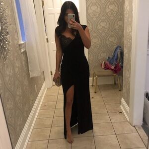 Black one shoulder gown